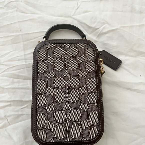 Coach Signature Brown and Cream Crossbody Bag - Picture 1 of 7
